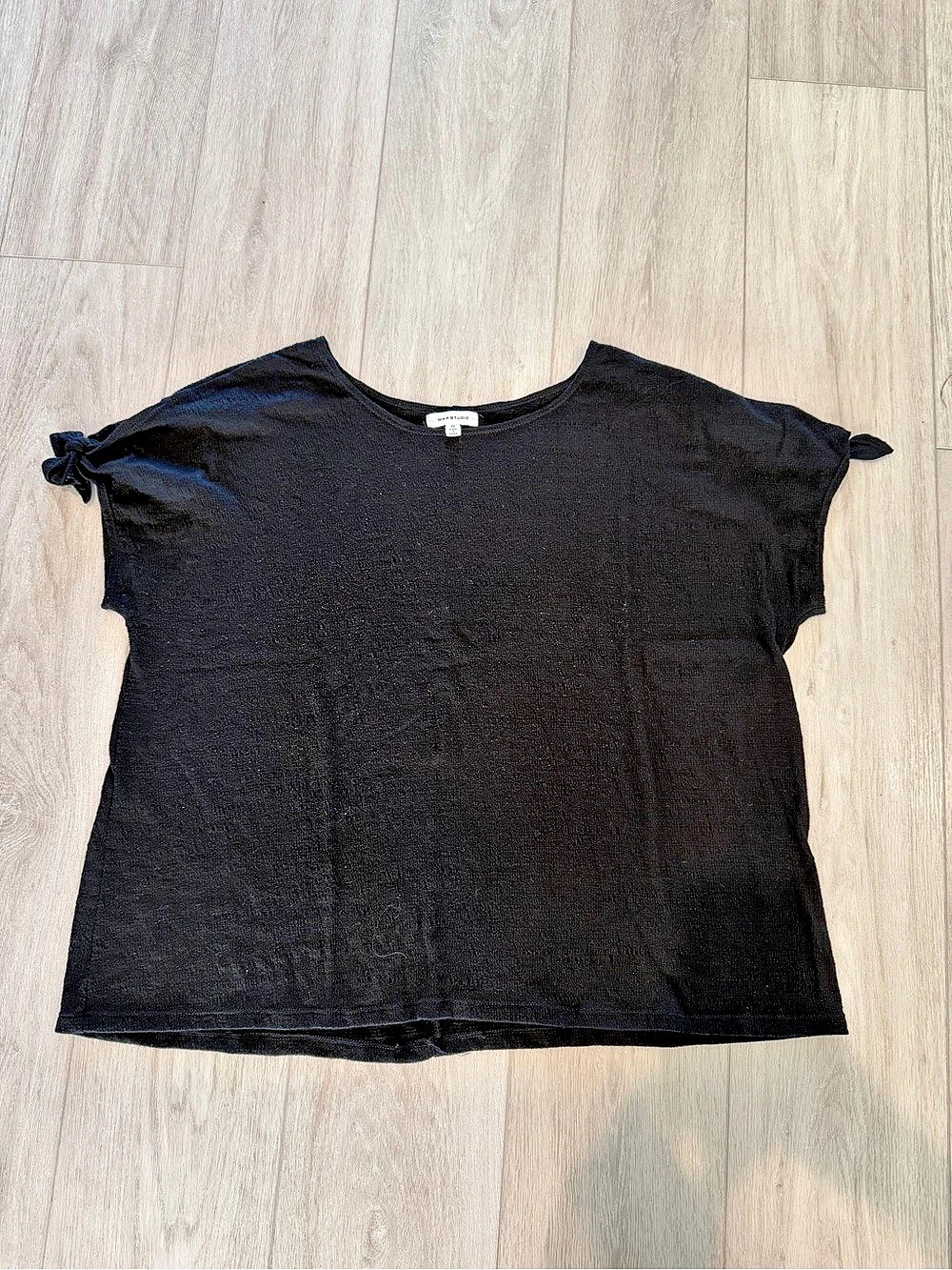 Max Studio Short Sleeve Top in Black Size XL Like New